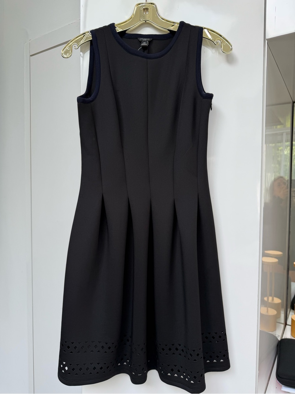 Ann Taylor Black Sleeveless Fit & Flare Mini Dress